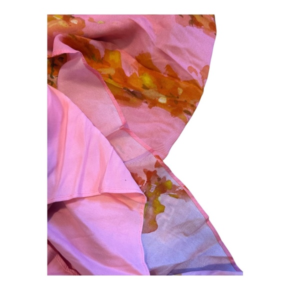 The FOLD of London Pink Silk Floral Maxi Dress Women's Size 2 XS - Picture 4 of 7